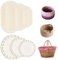 Zasjon 6 Pieces Korbboden Holz 6 Größen Naturholzkorbboden Oval Korbboden Rund Korbboden zum Häkeln, Häkelkorb Holzbasis für DIY Korbflechten Handtasche Korb Webbedarf, Lochdurchmesser 6mm