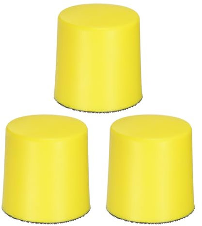 sourcing map 3pcs 2 Inch Hand Sanding Blocks Round-Shaped with 2 Hook and Loop Backing for Wood Metal Mirror Car Polishing