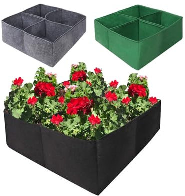hardtry 20 Gallons Sacs à Plantes 90l, Sac de Plantation Rectangulaires Sac de Culture de Plantes Respirants en Tissu Non-Tissé Pot Geotextile Pots pour Balcon, Cour, Jardin(Black)