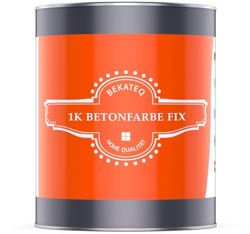 BEKATEQ Betonfarbe 1kg Lichtgrau für aussen in seidenmatt - Bodenfarbe befahrbar, lösemittelfrei, rutschfest, UV-fest, schnell trocken - Markierungsfarbe für Beton, Asphalt, Pflaster BE-675