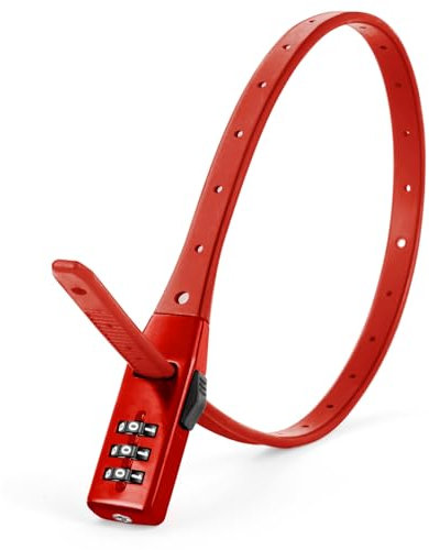 Flintronic Fahrradschloss mit 3-Stellig Zahlencode, Kabelschloss, Zahlenschloss, Leicht Fahrradschloss Fahrradzubehör für Scooter, Motorrad, Roller Fahrrad (Rot)