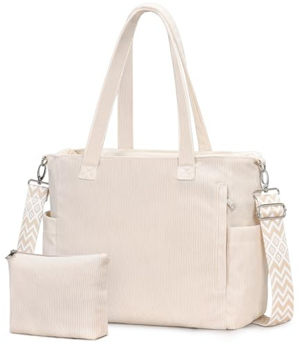 oscaurt Handtasche Damen Groß Cord Tasche Shopper Tasche Damen Umhängetasche mit Kosmetiktasche Crossbody Bag Tote Bag Schultertasche für Arbeit Einkaufen Reisen