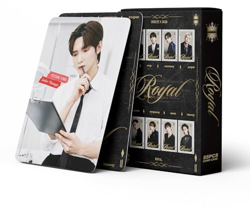 SKLTN 55 Stück Ateez Photocards Royal Neues Album Karten Mini Merch Fotokarten Poster Karten für Fans