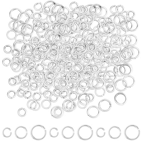 DICOSMETIC 300 Stück 3 Größen Sprungringe 3/4/5mm 925 Sterling Silber Plattierte Sprungringe Messing Sprungringe Kleine O Ring Verbinder Splitringe Für Halskette Armband Ohrring Schmuckherstellung