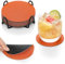 Chitomars Untersetzer Gläser 12er Set, Doppelseitigen Untersetzer Gläser Glasuntersetzer Getränkeuntersetzer rutschfest Untersetzer Leder Kunstleder Lederoptik Untersetzer (Schwarz Orange, Rund)