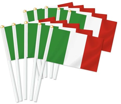 25 Stück Italien Handheld Flagge, Dekor Hand gehalten Hold Fahne, Dekoration Banner hand Italy