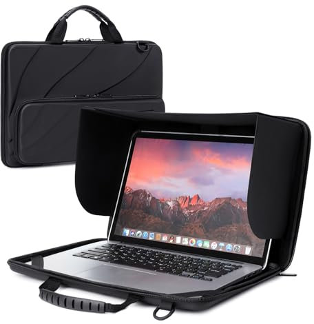 BUG Laptop-Sonnenschutztasche, 33-35,6 cm (13 - 14 Zoll), Chromebook, Schutzhülle, Schultertasche mit Sonnenhaube, faltbar, tragbar, für Arbeiten im Freien, Computer-Hartschalenhülle