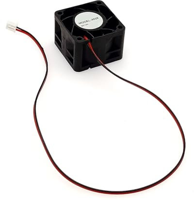 JZK 40x40x28 mm DC 12V mini cooling fan 40mm with 2 pin connector, 15000 rpm, 0.27A, 4028 ball bearing small brushless DC fan 4cm for cooling or ventilation, 3D printer fan