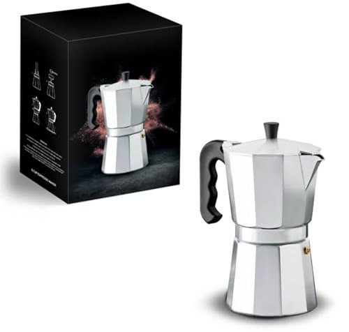 Straame Stovetop Espresso Maker Coffee Pot | Classic Moka Coffee Maker for Rich, Authentic Espresso | Easy to Use | Ideal for Home or Office Brewing (6 Cup)