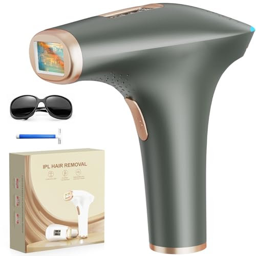 Haarlosy Épilateur Lumière Pulsée de Glace,IPL Épilateur Laser 999,900 Flashes avec 9 Niveaux et 3 Fonctions - HR/SC/RA pour Femme et Homme, Visage, Corps, Bikini, Aisselles - Noir foncé