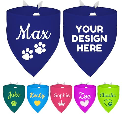 Hundehalstuch für Jungen, personalisierbar, mit Namen, personalisierbar, für Geburtstag, Party, Halstuch, über dem Halsband, Haustier-Halstuch, als Geschenk für Hunde, Größe S