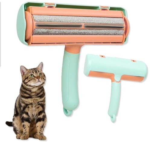 GGUFAY Brosse Anti Poils Animaux, Rouleau Poils Animaux pour Chat Chien, Brosse Ramasse Enlève Poils, Magique Réutilisable Poils pour Canapé, Voiture, lit, Tapis