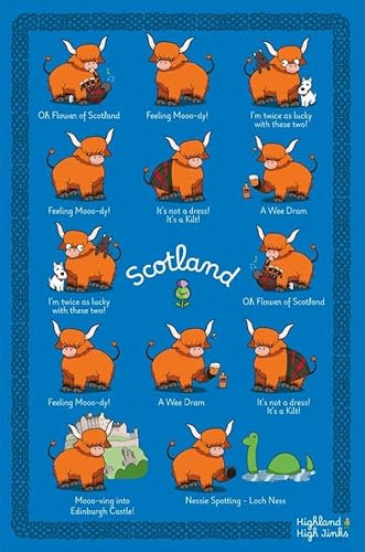 Heather Gift Company Highland High Jinks – Cows – Tea Towel