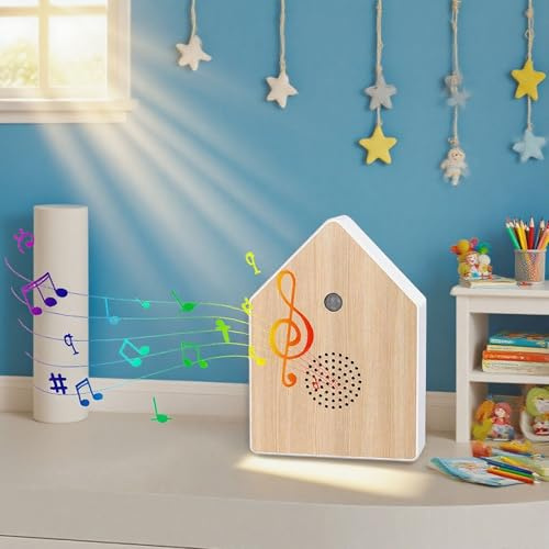 MZSX Bird Chirping Box, Nature Sound Box, with Motion Sensor, with Wall Mount, Bird Singing & Forest Source, for Bathroom, Spa, Guest, Toilet and Relaxation, portable