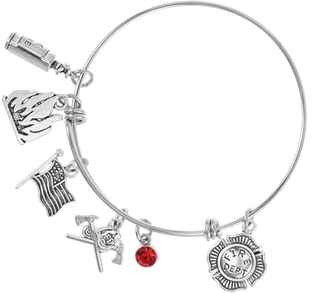 UPKOCH Edelstahlarmband mit Axtmotiv für Feuerwehrleute Verstellbar für Damen und Herren Strapazierfähiges Feuerwehr-anhänger-armband als Geschenk für Mama oder Papa