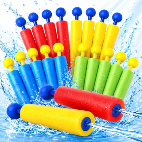 Pistolas de Agua de Espuma para Niños, Pack de 20 Mini Juguetes Acuáticos | Minichorros de Agua, Juguetes de Piscina para Niños y Niñas, Juguetes de Verano para Playa, Jardín y Fiesta Infantil