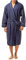 INSIGNIA Mens Plain Woven Summer Cotton Poly Kimono Wrap Dressing Gown Robe (xx_large, navy)