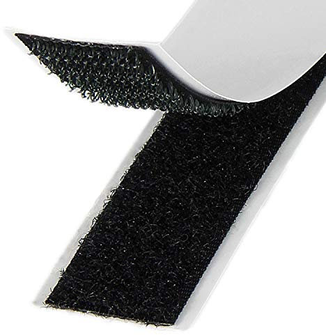 Klebeshop24 KLETTBAND SELBSTKLEBEND | Set Haken & Flausch | Farbe, Länge, Breite wählbar (20 mm x 3 m, Schwarz)