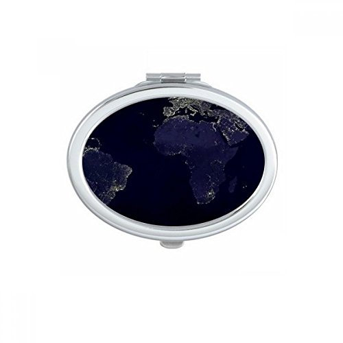 DIYthinker Geheimnis Universum Weltall Planet Erde Luft Illustration Oval Compact Make-up Taschenspiegel Tragbare Nette kleine Hand Spiegel Geschenk Mehrfarbig