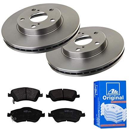 ATE Bremsen-Set 2 Bremsscheiben + Bremsbeläge Bremsensatz Einbau Vorne Bremsscheiben-Set Scheibenbremsen IJF14173D2 passend für Toyota Auris Corolla