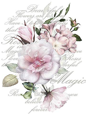 Ideen mit Herz Transferencia de planchado de color, DIN A4, decoración de textiles como camisetas y bolsas con motivos de planchado, planchado rápido y fácil, serie de flores y flores, diseño textil