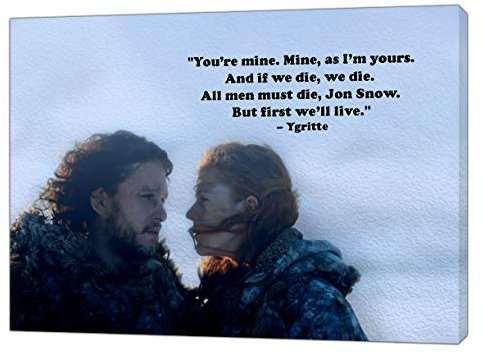 ARTSPRINTS Game of Thrones John Snow Ygritte Love Picture Print On Framed Canvas Wall Art Home Office Decor 16’’ x 12’’ inch(40x 30 cm) -38mm Depth