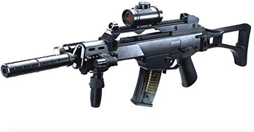Rayline Softair M85 Softair Gewehr elektrisch, Material: ABS (Stoßfest), Nachbau im Maßstab 1:1, Gewicht: 1320g, Kaliber: 6mm, Farbe: Schwarz - (unter 0,5 Joule - ab 14 Jahre) Länge: 720 mm