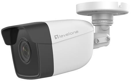 LevelOne Feste IP Netzwerk Kamera IPCam 2Megapixel, H.265, IR LEDs für Nachtbeobachtung bis 30m,IP66, innen/außen