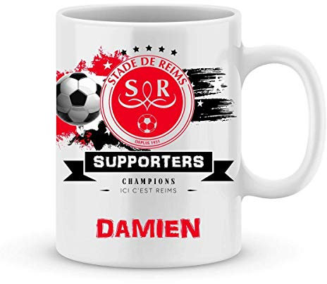 Mug de foot reims à personnaliser avec prénom - Cadeau personnalisé foot Reims