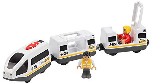 LICHENGTAI Holzeisenbahn Zug Elektrische Hohe Geschwindigkeit Spielzeug Zug, Eisenbahn Elektrische Lok Geschwindigkeit Spielzeug Zug, Kinder Spielzeuglok Junge Mädchen Kleinkind Spielzeug, (H)