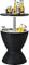 COSTWAY Mesa Nevera para Jardín, Cool Bar Terraza, Mesa Auxiliar con Gancho,Asa,Tapa Extraíble y Orificio de Drenaje para Fiesta, Exterior, Capaciadad de 30 L (Negro)