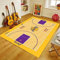 PEIHUODAN 3D Football Basketball Platz Teppich Kinder Jungen Groß Kinderzimmer Gaming Teppich Schlafzimmer Dekoration Wohnzimmer Krabbelmatte Modern Kinderteppiche Waschbarer (Gelb,100 x 160 cm)