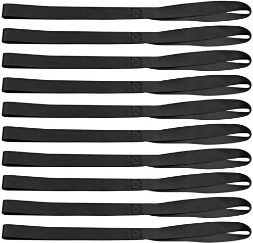 smatime 10 Stück Weiche Schlaufen Spanngurte Schwarz Nylon Befestigungsgurt Zurrgurt Schwerlast Zurrschlaufen Ladungsgurte für Motorrad Auto Dirtbike ATV UTV Transport, 46 x 2,5cm