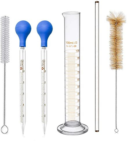 Pipette Glas 10ml Messpipetten und 100ml Messzylinder Glas Measuring Pipette für Labor Lebensmittel Medizin Schule