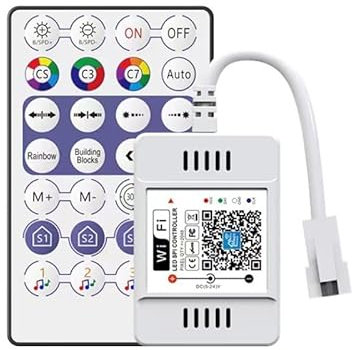 JiuRui LED Lampada DC5V-24V WS2812B Musica vocale Bluetooth SPI LED Controller adatto for 3pin WS2811 WS2812 LED RGB IC Strip Magic Home App SOPORTO ( Emissione del colore : WiFi controller 1to1 )