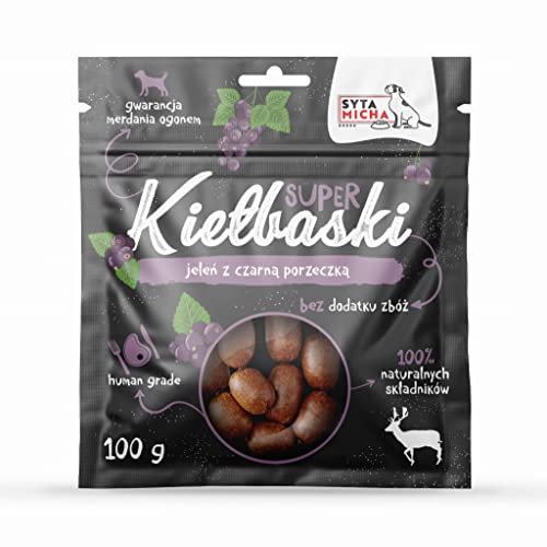 Syta Micha Super salsicce per cani con cervo e ribes nero, 100 g