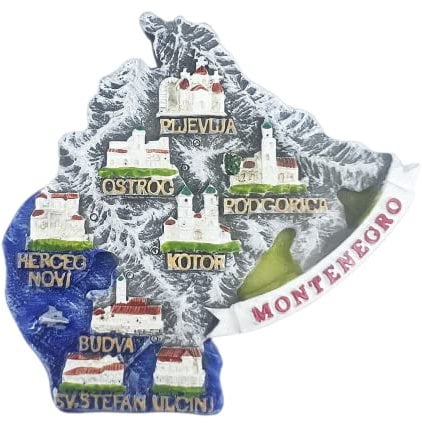 Montenegro Fridge Magnet Travel Souvenirs Home Kitchen Refrigerator Decoration Hand Painted Craft Map Style