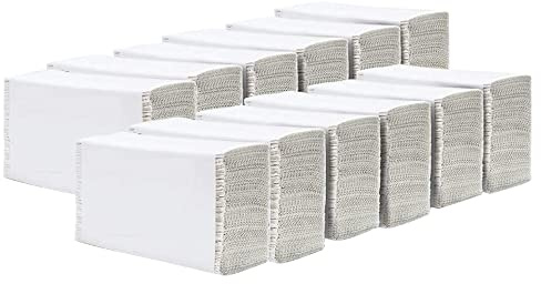 M1SS (1800 Sheets) Z Fold White Paper Hand Towel 1ply Tissue Paper Strong Absorbent with Multi Fold Paper Towel Tissue Napkin Dispenser Friendly for Kitchen, Bathroom, Office, 20 x 22cm