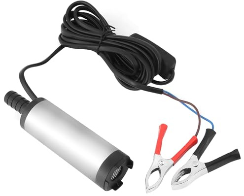 ViaGasaFamido Pompa Sommersa Portatile 12V per Trasferimento Acqua Olio Carburante Mini 3.8cm con Accessori Inclusi adatta per Casa Giardino Auto Emergenze