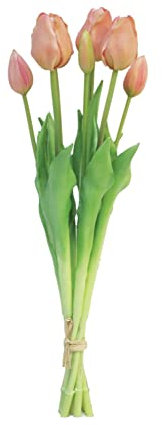 artplants.de Künstlicher Tulpenstrauß LONA, pfirsich, 45 cm, Ø15 cm - Kunstblumen Strauß