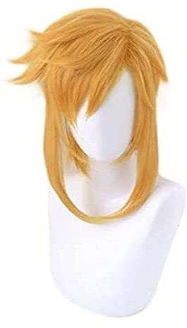 Wig Anime Cosplay Anime-Perücke The Legend of Zelda Breath of The Wild Cosplay-Link-Perücke, kurze Pferdeschwanz-Perücke, Kostüm-Halloween-Perücke, for Halloween, Kostümparty, Anime-Show, Cosplay-Aben