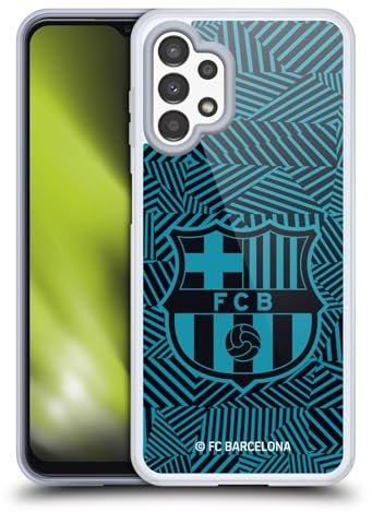 Head Case Designs Offizielle FC Barcelona Schwarz Wappen Soft Gel Handyhülle Hülle kompatibel mit Samsung Galaxy A13 (2022)