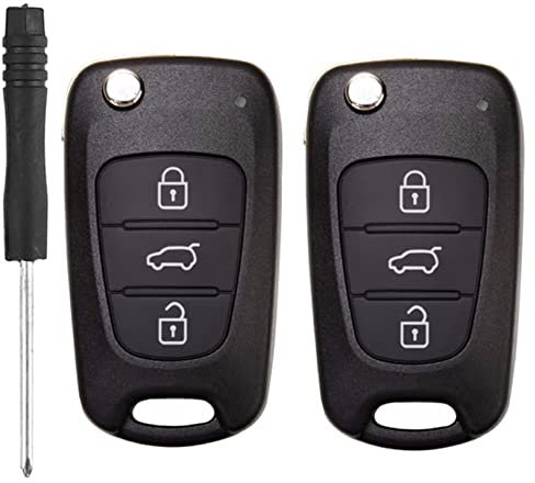 HooRLZ 2 Stück Schlüsselgehäuse, kompatibel mit Hyundai I20 I30 I35 Ix20 Ix35, Kia Soul Kia Ceed Sportage Venga, Hyundai I30 Schlüssel, Hyundai-Fernbedienung, Schlüsselgehäuse Kia Ceed