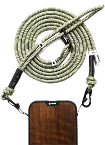 Mous Handy-Umhängeband mit abnehmbarer Handschlaufe, Schwarz/Violett/Salbeigrün, Salbeigrün, Einheitsgröße