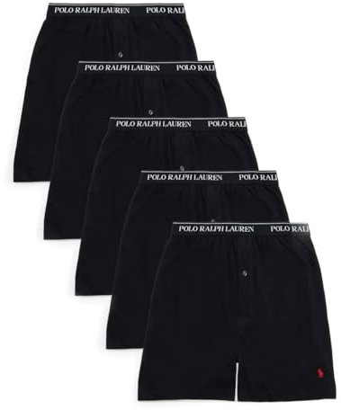 Polo Ralph Lauren Herren-Boxershorts, 5er-Pack, 5 Poloshirt, Schwarz, Small