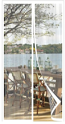 AQKaki Zanzariera Magnetica, 90x240cm Fibra di Poliestere Tenda Zanzariera Porte con Magneti Forti Automatica Chiusura Zanzariere Magnetiche per Finestre Traspirante per Balcone Soggiorno Cucina
