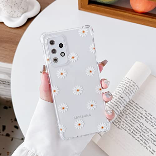 ZTOFERA Hülle für Samsung Galaxy A53, Transparentes Klares Weiches TPU Hülle mit Gänseblümchen Muster, Ultra Dünne Kratzfeste Silikon Gel Schutzhülle für Samsung A53 5G - Gänseblümchen