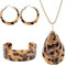 BSLVWG Brautschmuck Set Leopard Halskette Armband Dangle Ohrringe für Braut Brautjungfer Acryl Brautschmuck Prom Kostüm Strand Sommer Party Zubehör für Frauen und Mädchen