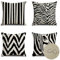 Wasserdichte Kissenbezugen 4er Set 30x30cm Dekorative Outdoor Kissen Wasserfest Atmungsaktiv Zebra Platz Leinen Kissenbezüge für Sofa wohnzimmer Garten Outdoor Dekorative Kissen Schwarz Weiß W-4271