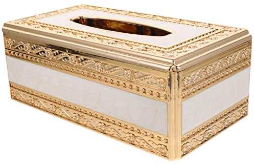 JOINPAYA Auto Sonnenblende Kasten Taschentuchbox mit Intarsien aus Gold und Jade Tischdekoration Tischspender Auto serviettenhalter Abdeckung für kosmetiktaschentücher Auto Karton